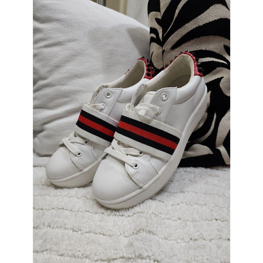 Steve Madden Becks White Multi Embellished Studded Sneakers